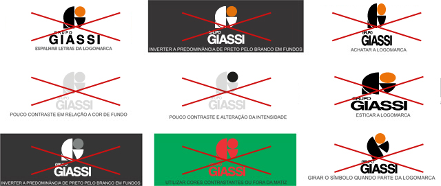 Aplicação incorreta da marca Grupo Giassi