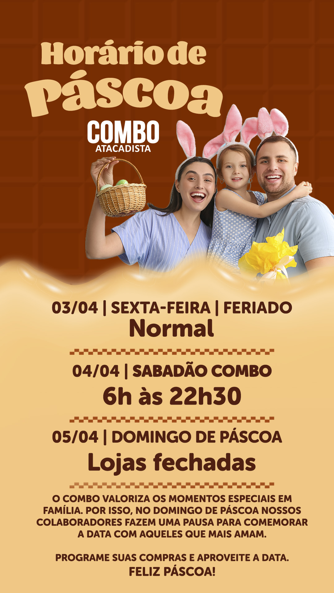  Horários do Feriado de Páscoa no Combo