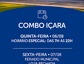 Combo Içara fechado no feriado de 07/08